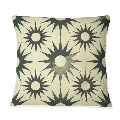 Design Art Black Beige Geometric Starburst Spectrum - Geometric Pillow In Black;beige