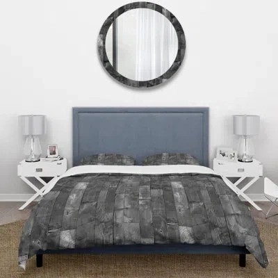 Design Art Black Country Barn Wood - Country Duvet Cover Set