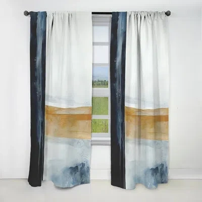 Design Art Black Eruption Of Marble I - Abstract Marble Curtain - Blackout Marble Curtain - 1 Panels