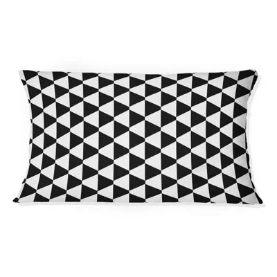 Design Art Black Modern Houndstooth Ii - Modern Lumbar Pillow In Black;white