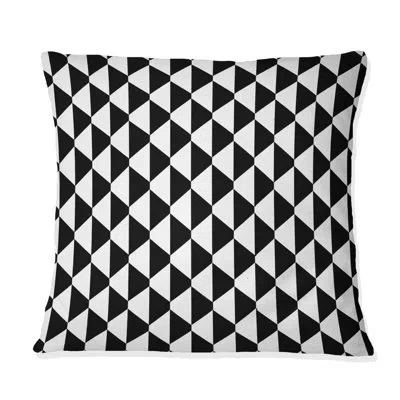 Design Art Black Modern Houndstooth Ii - Modern Throw Pillow In Black;white