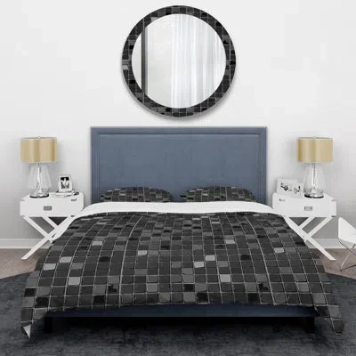 Design Art Black Modern Mosaic Tiles Vii - Modern Duvet Cover Set