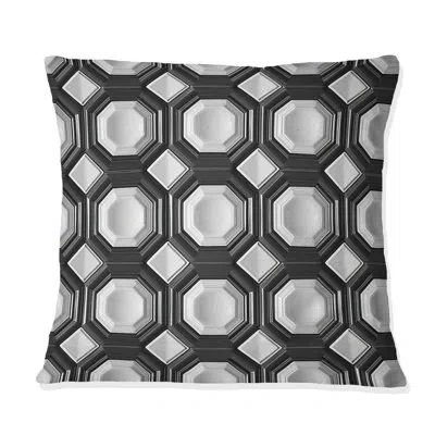 Design Art Black White Modern Hexagon I - Modern Throw Pillow In Black;white