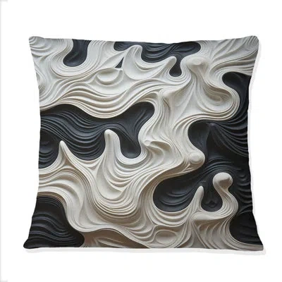 Design Art Black White Opt Art Rhythmic Pulses I - Op Art Printed Throw Pillow In Black;white