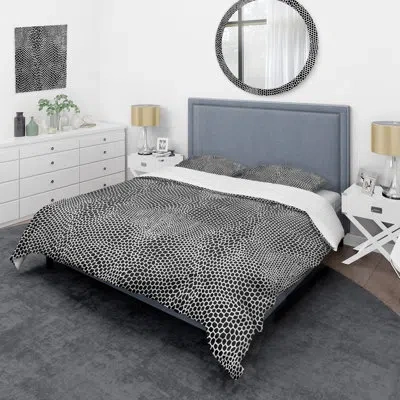 Design Art Black/white Microfiber 3 Piece Duvet Cover Set In Black,white