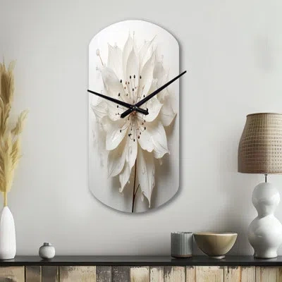 Design Art Blossoming Beauty In Minimalism Beauty I - Fruits Cylinder Metal Wall Clock, Traditional Asymmetrica In White