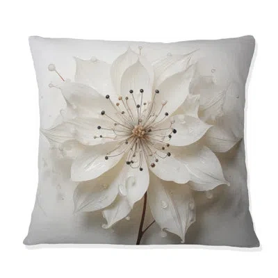 Design Art Blossoming Beauty In Minimalism Beauty I - Fruits Printed Pillow In White