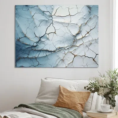 Design Art Blue And White Snow Blooming Iv On Canvas Print In Wrapped Canvas