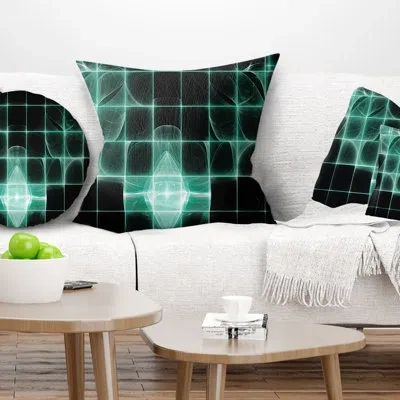 Design Art Blue Bat On Rader Screen - Abstract Printed Pillow