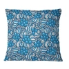 Design Art Blue Berries In Jungle Pattern - Patterned Printed Throw Pillow In Blue