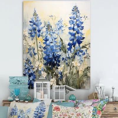 Design Art Blue Bonnets Tranquility Vii On Canvas Print In Blue;beige