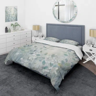 Design Art Blue Botanical Rhythms Iv - Abstract Botanicals Duvet Cover Set