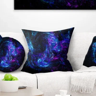 Design Art Blue Chaotic Strokes - Abstract Printed Pillow