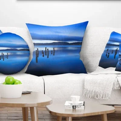 Design Art Blue Clouds At Evening - Sea & Shore Printed Pillow