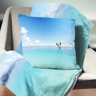 Design Art Blue Corals Island Sea - Sea & Shore Printed Pillow