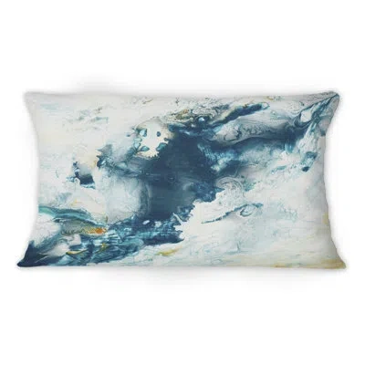 Design Art Blue Creative Abstract Liquid Art - Modern Printed Throw Pillow 1