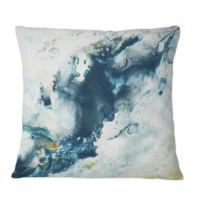 Design Art Blue Creative Abstract Liquid Art - Modern Printed Throw Pillow