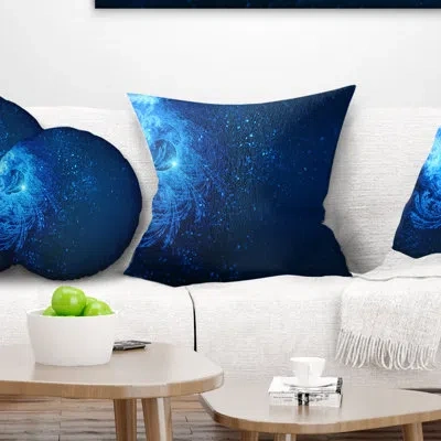 Design Art Blue Falling Snow - Abstract Printed Pillow