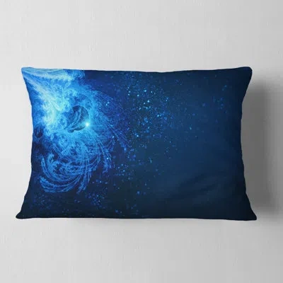 Design Art Blue Falling Snow - Abstract Printed Pillow