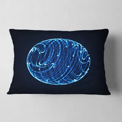 Design Art Blue Glowing Particles - Abstract Printed Pillow