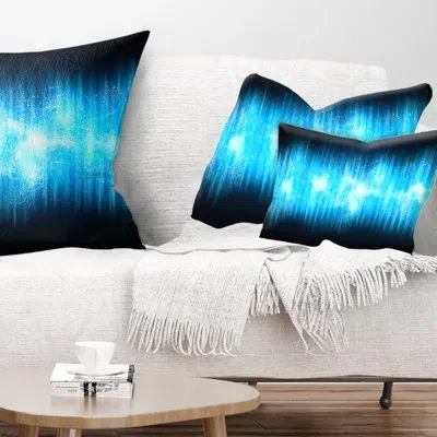 Design Art Blue Ice Flame Abstract - Abstract Printed Pillow