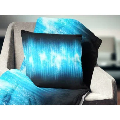 Design Art Blue Ice Flame Abstract - Abstract Printed Pillow