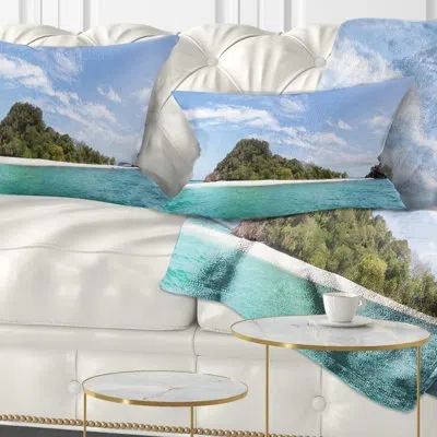 Design Art Blue Koh Khai Island Panorama - Sea & Shore Printed Throw Pillow