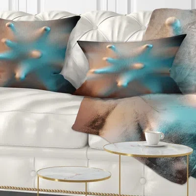 Design Art Blue Macro Prickly Texture - Abstract Printed Pillow