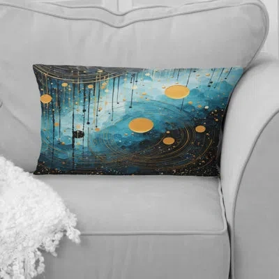Design Art Blue Minimalism Moon I - Minimalism Printed Throw Pillow In Blue;black