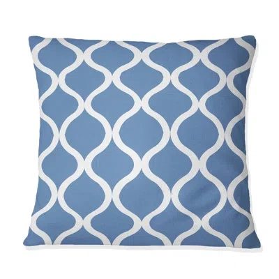 Design Art Blue Modern Trellis Ii - Modern Throw Pillow In Blue;white