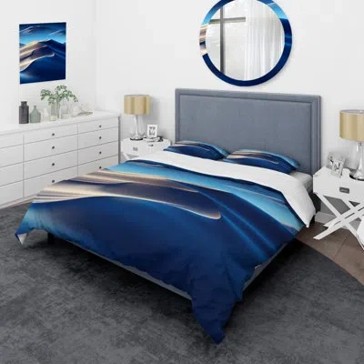 Design Art Blue Nocturnal Desert Dunes Iii - Desert Duvet Cover Set