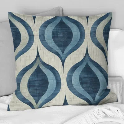 Design Art Blue Ogee Patterns Viii - Midcentury Throw Pillow In Blue;beige