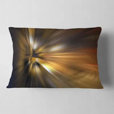 Design Art Blue Over Gold Texture - Abstract Printed Pillow In Gray,orange