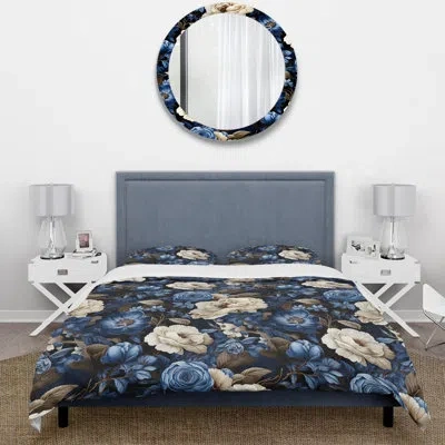 Design Art Blue Renaissance Roses Victorian Pattern Iii Bedding