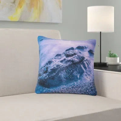 Design Art Blue Slow Motion Sea Waves - Sea & Shore Printed Pillow
