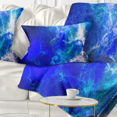 Design Art Blue Sparkling Lightning - Abstract Printed Pillow