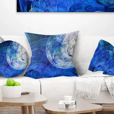 Design Art Blue Swirling Clouds - Abstract Printed Pillow