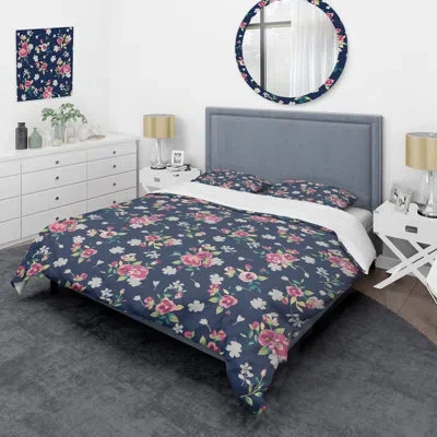 Design Art Blue/pink/green Microfiber 3 Piece Duvet Cover Set In Red