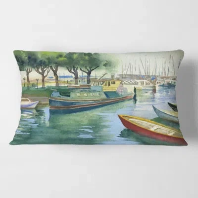 Design Art Boats In Green Spring Rectangular Pillow Cover & Insert