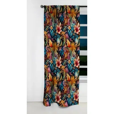 Design Art Bohemian Rhapsody Paisley Pattern V - Floral Curtain - Blackout Floral Curtain - 1 Panels In Multi-color