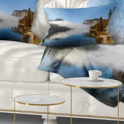 Design Art Bohinj Lake Panorama - Sea & Shore Printed Throw Pillow