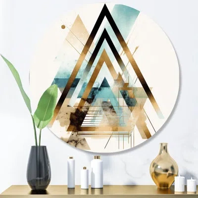 Design Art Boho Geometric Wall Art, Triangle Modern Decor - Triangle Boho I In Green