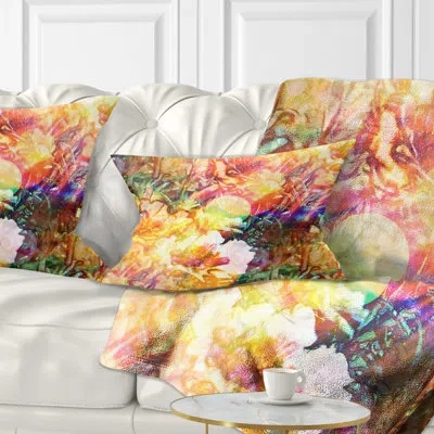 Design Art Bokeh Flowers Seamless - Floral Printed Throw Pillow