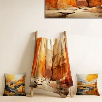 Design Art Bold Landscape Canyon Desert V - Canyon In Beige;orange