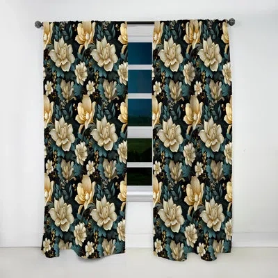 Design Art Botanical Green Damask Harmony - Damask Curtain - Velvet Room Darkening - 1 Panel