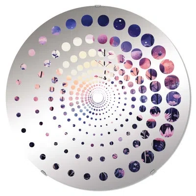 Design Art Botanical Plants In Amethyst Hues - Spiral Dot Decorative Mirror|round In Purple