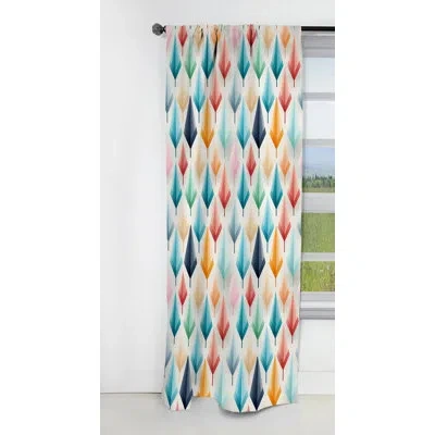 Design Art Botanical Scandinavian Shapes Ii - Abstract Curtain - Blackout Geometric Curtain - 1 Panels In Blue;red