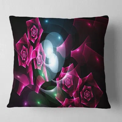 Design Art Bouquet Of Beautiful Roses - Abstract Printed Pillow In Pink