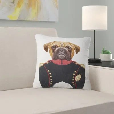 Design Art Boxer Dog In Military Uniform - Animal Printed Pillow In Brown;white