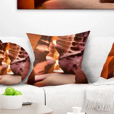 Design Art Bright Antelope Canyon - Landscape Printed Pillow